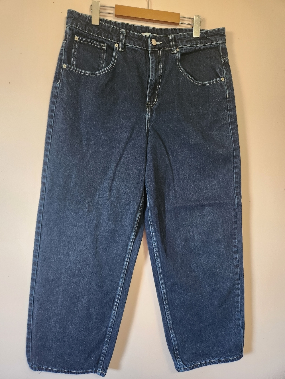 BDG Urban Outfitters Tapered Baggy Jeans Dark Wash 32 High Rise Skater 90s Y2K